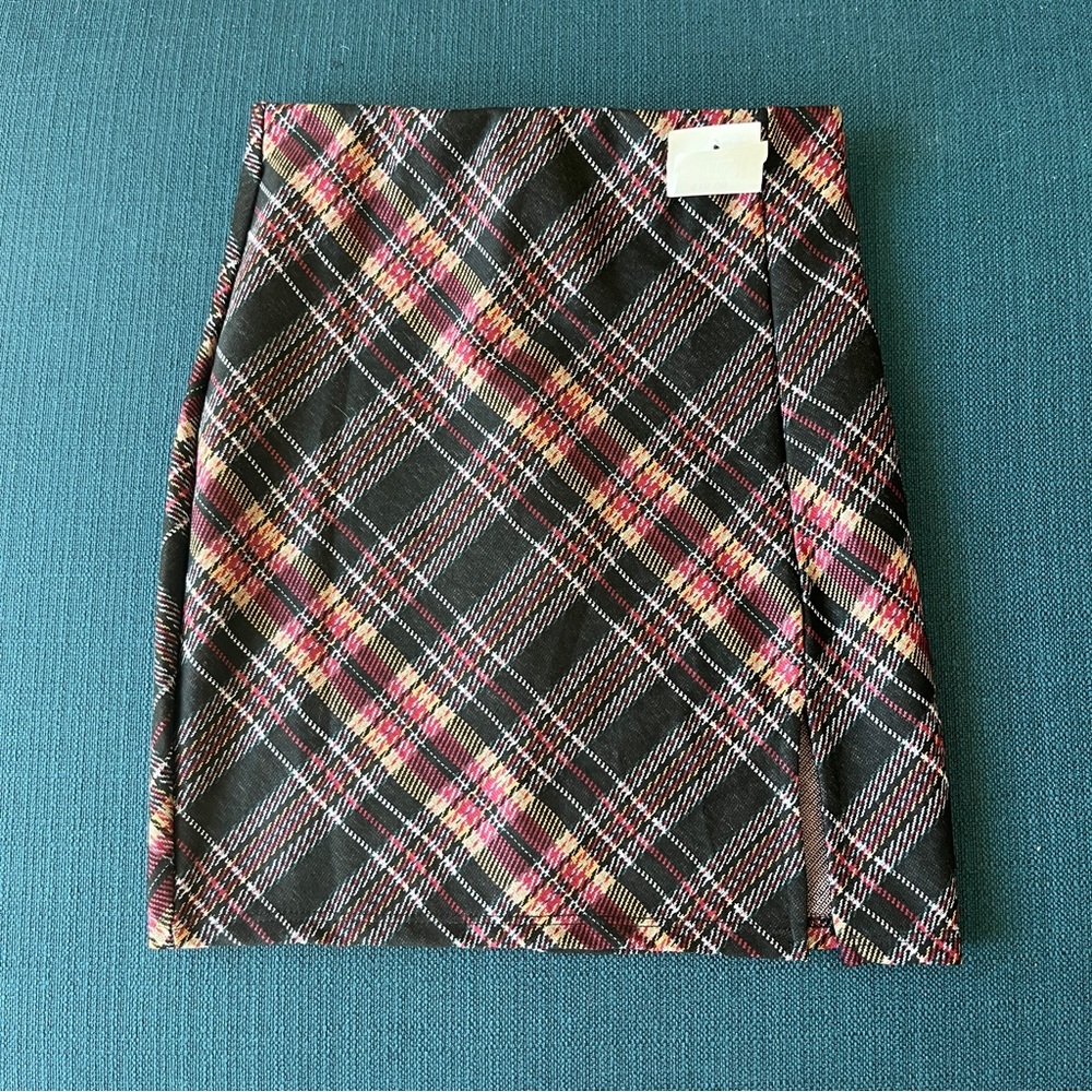 Black Plaid Stretchy Preppy y2k Mini Skirt